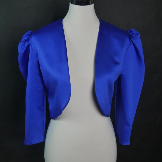 Blue satin top bolero jacket