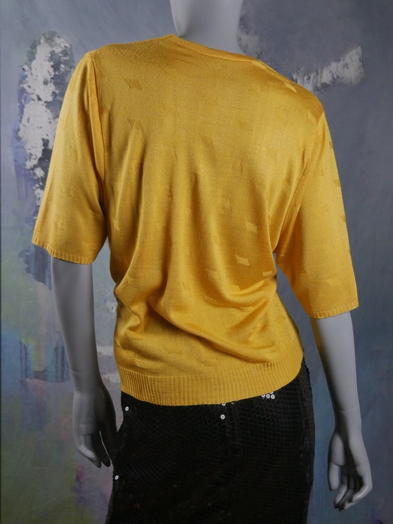 Yellow Casual Top, 1980s German Vintage Machine K… - image 7