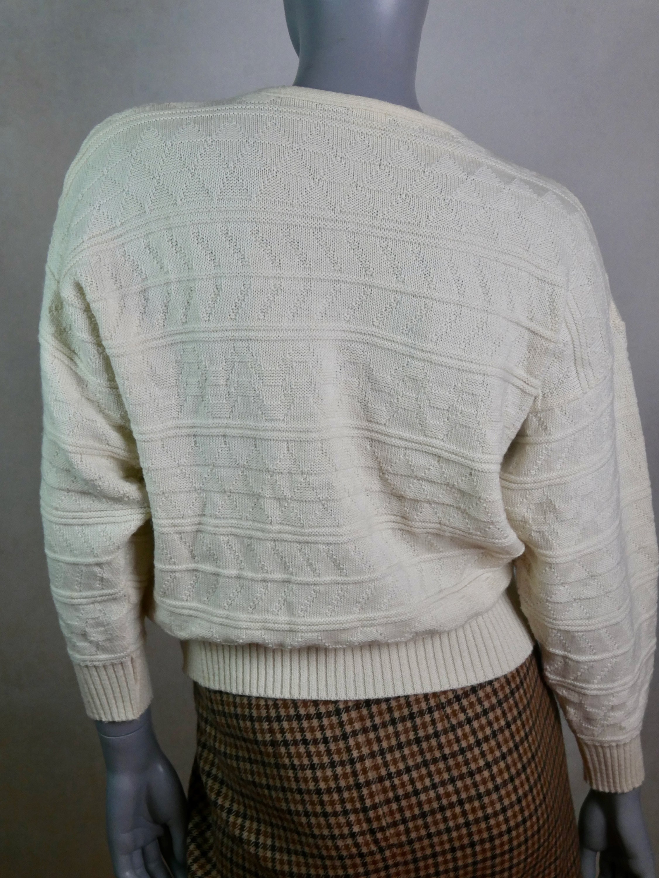 Cream Knit Top 1990s French Vintage Soft Wool Blend Pullover Etsy