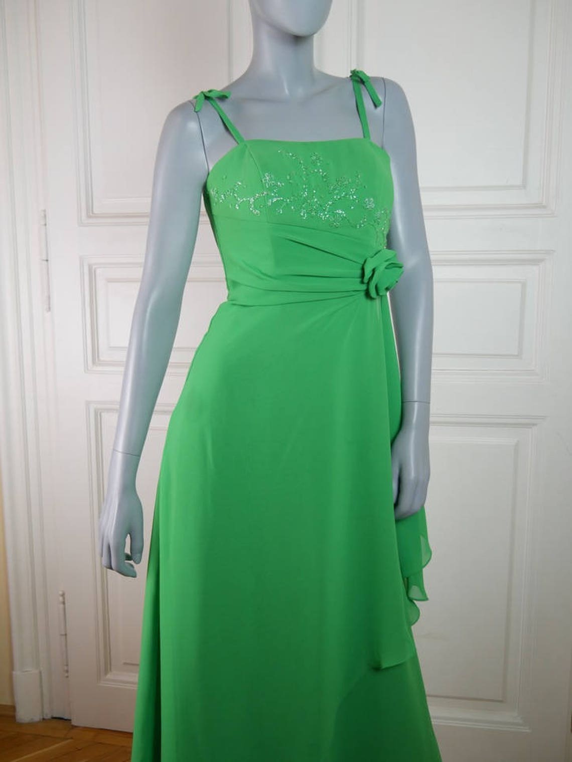 Emerald Green Evening Dress Sleeveless Floor Length Party | Etsy