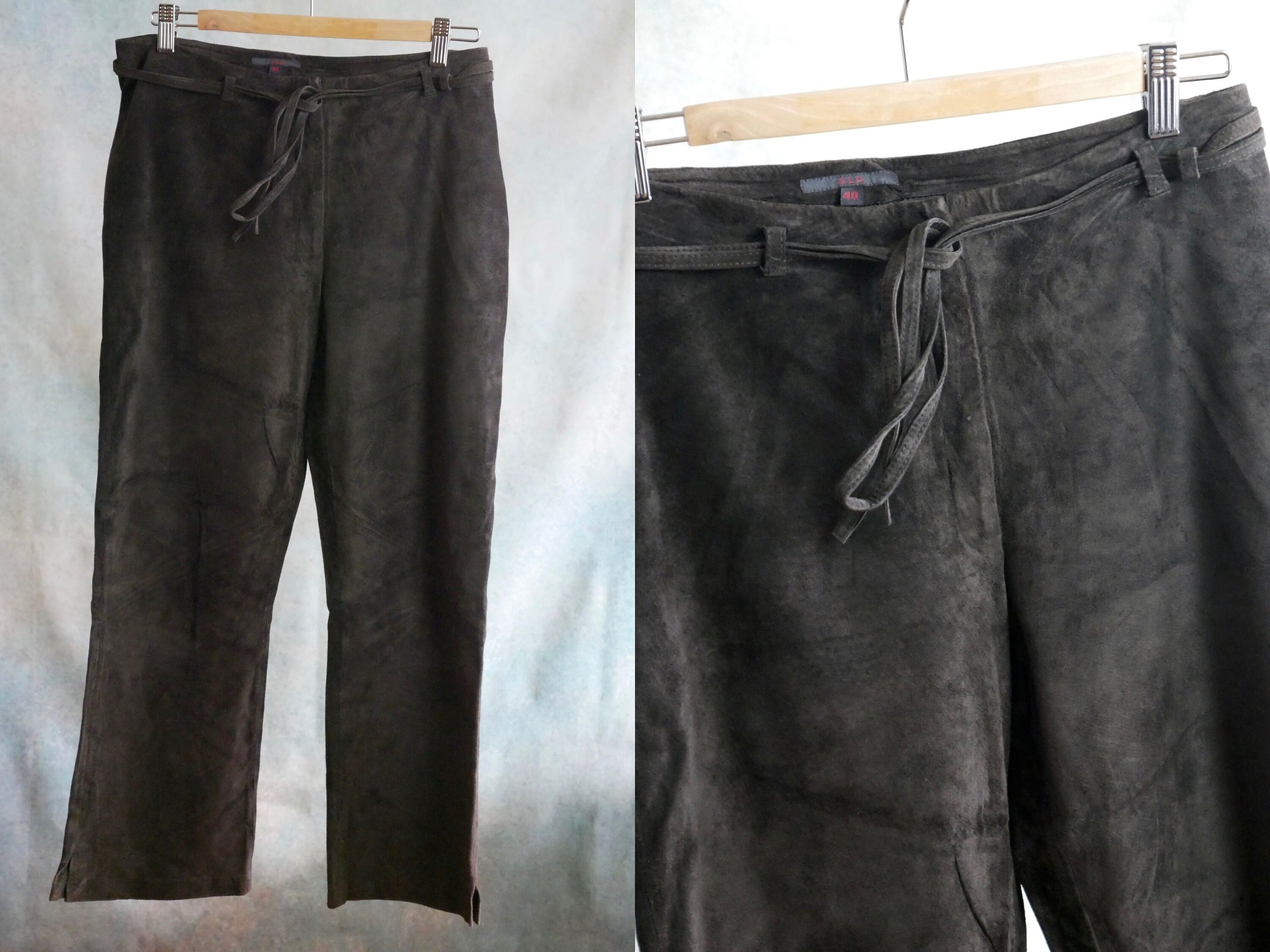 Dark Brown Suede Capri Pants 1990s Vintage 28 X 24.5 Size Etsy UK
