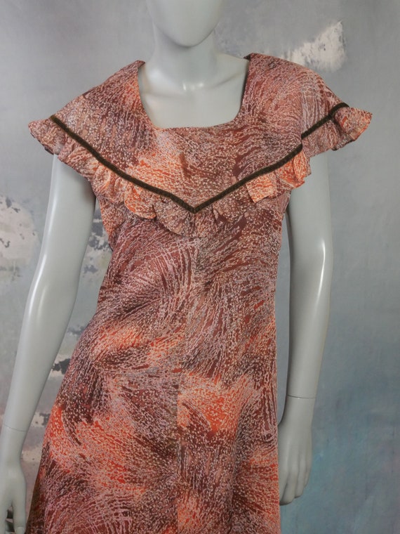 Sleeveless Prairie Dress, 1970s European Vintage … - image 3