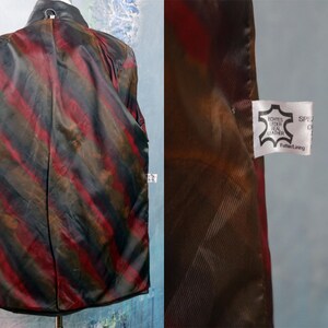 Brown Leather Jacket, 1980s European Vintage Super Soft Lambskin Leather Coat: Size 12 US, Size 16 UK image 7