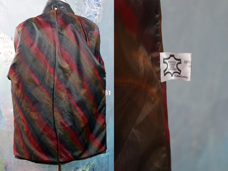 Brown Leather Jacket, 1980s European Vintage Super Soft Lambskin Leather Coat: Size 12 US, Size 16 UK image 7