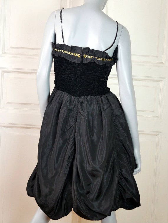 Hungarian Vintage Black Evening Dress, Sleeveless… - image 5