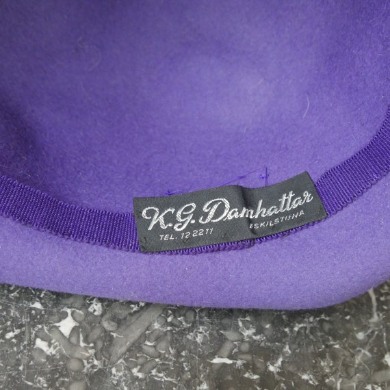 1960s Lilac Brushed Angora Cloche Hat with Wide P… - image 6