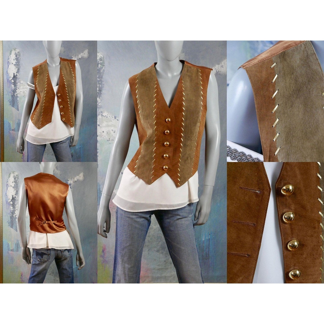 【SATIIIZ】Eto Suede Padded Vest outback-trading-company-vests-