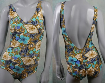 1960s Swimsuit, Floral Bathing Suit