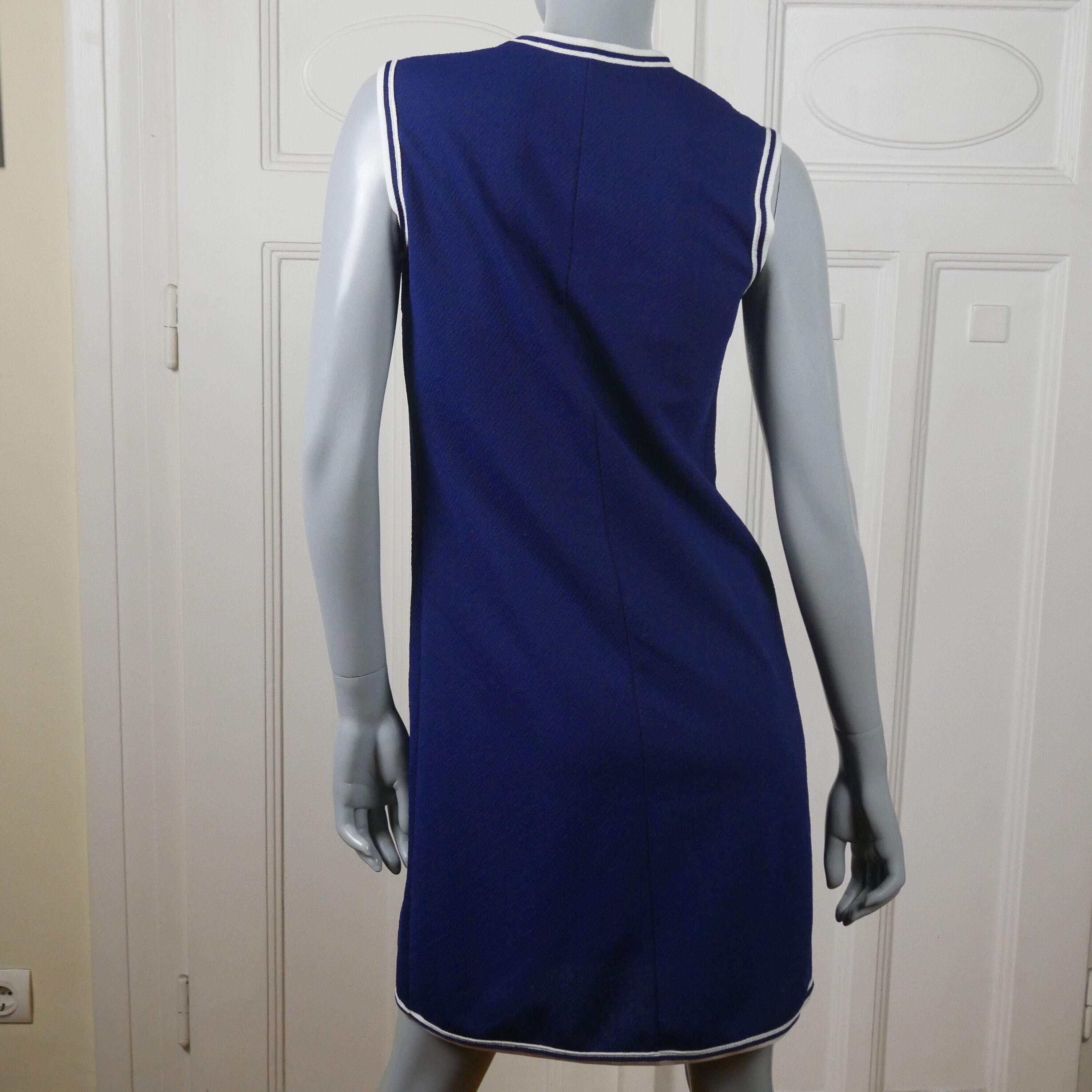 1960s Vintage Tennis Dress Navy Blue & White Crimped Etsy