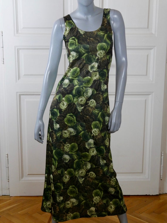 Sleeveless Floral Dress, American Vintage 1980s G… - image 2