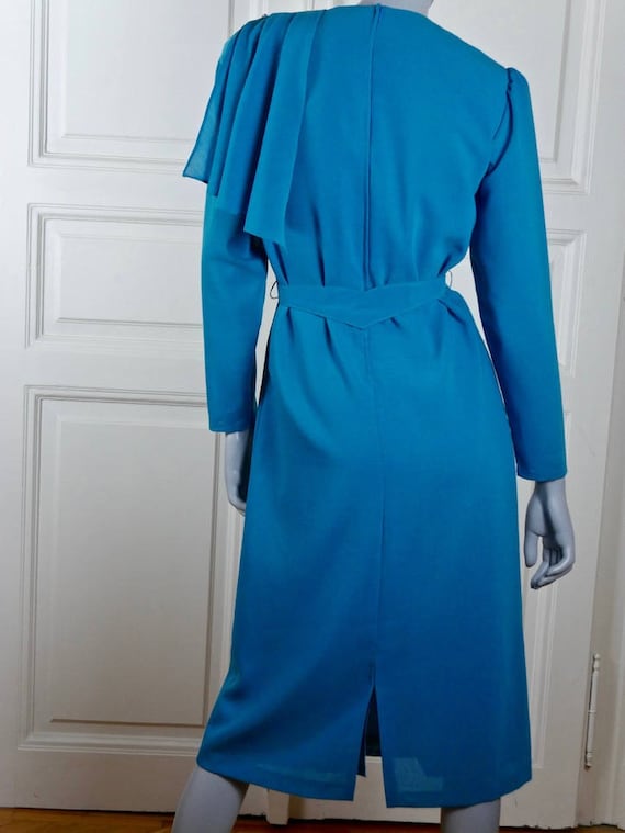 Turquoise Cocktail Dress, 1980s German Vintage Be… - image 6