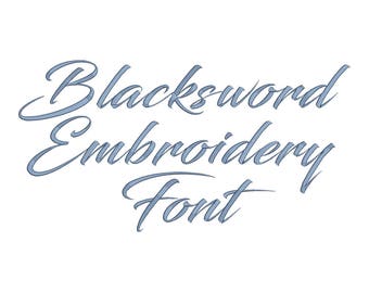 Blacksword Embroidery Font 4 Sizes Machine Embroidery Font,Embroidery Font,Monogram Alphabet,Instant Download,8 Formats Embroidery Pattern