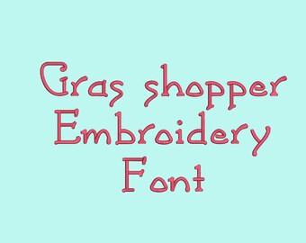 Grasshopper Embroidery Font-5 Sizes Machine Embroidery Font,Embroidery Font,Monogram Alphabet,Instant Download,8 Formats Embroidery Pattern