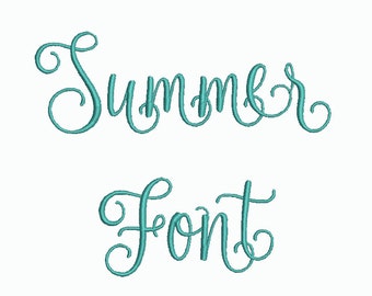 Summer Embroidery Font-7 Sizes Machine Embroidery Font,Embroidery Font,Monogram Alphabet,Instant Download,8 Formats Embroidery Pattern