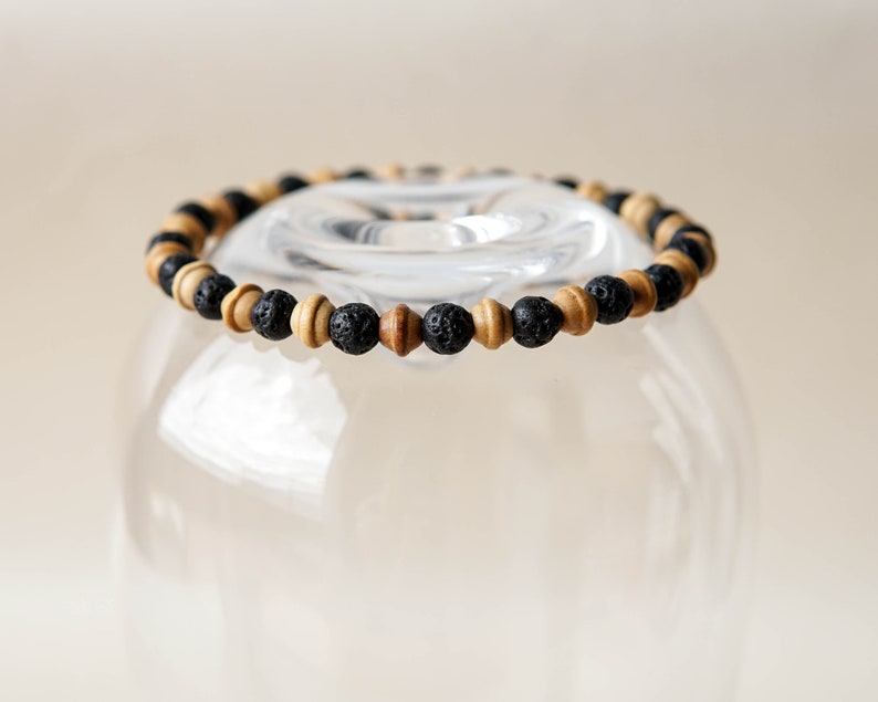 Surfer Anklet Lava Rock and Wood ankle bracelet,Beach Anklet Foot Ankle Bracelet Boho Anklet Anklet Lava and Wood Bead Ankle Unisex anklet
