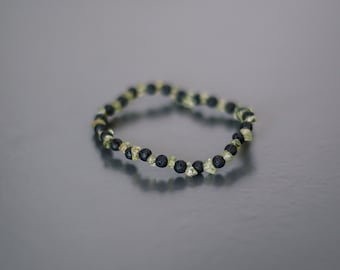 Olivine Bracelet, Black lava, Olivine Stone Bracelet, Diffuser Bracelet, Black, Green bracelet, Lava Stone diffuser, Peridot Stone Bracelet