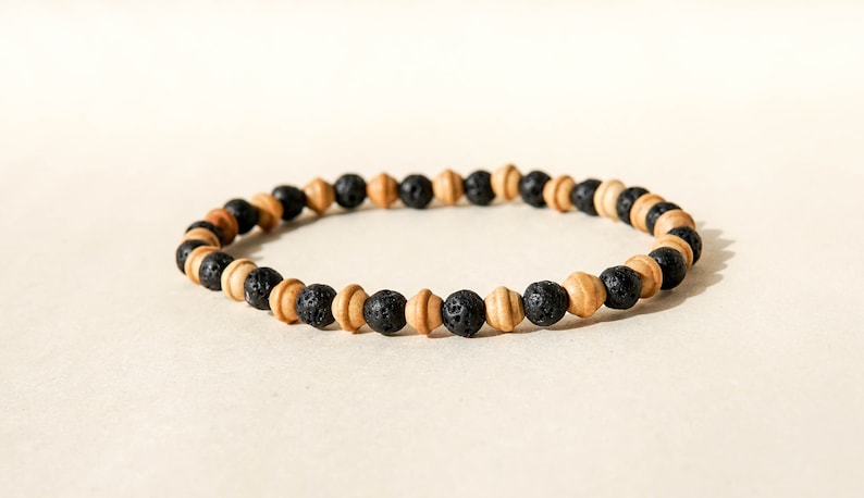 Surfer Anklet Lava Rock and Wood ankle bracelet,Beach Anklet Foot Ankle Bracelet Boho Anklet Anklet Lava and Wood Bead Ankle Unisex anklet