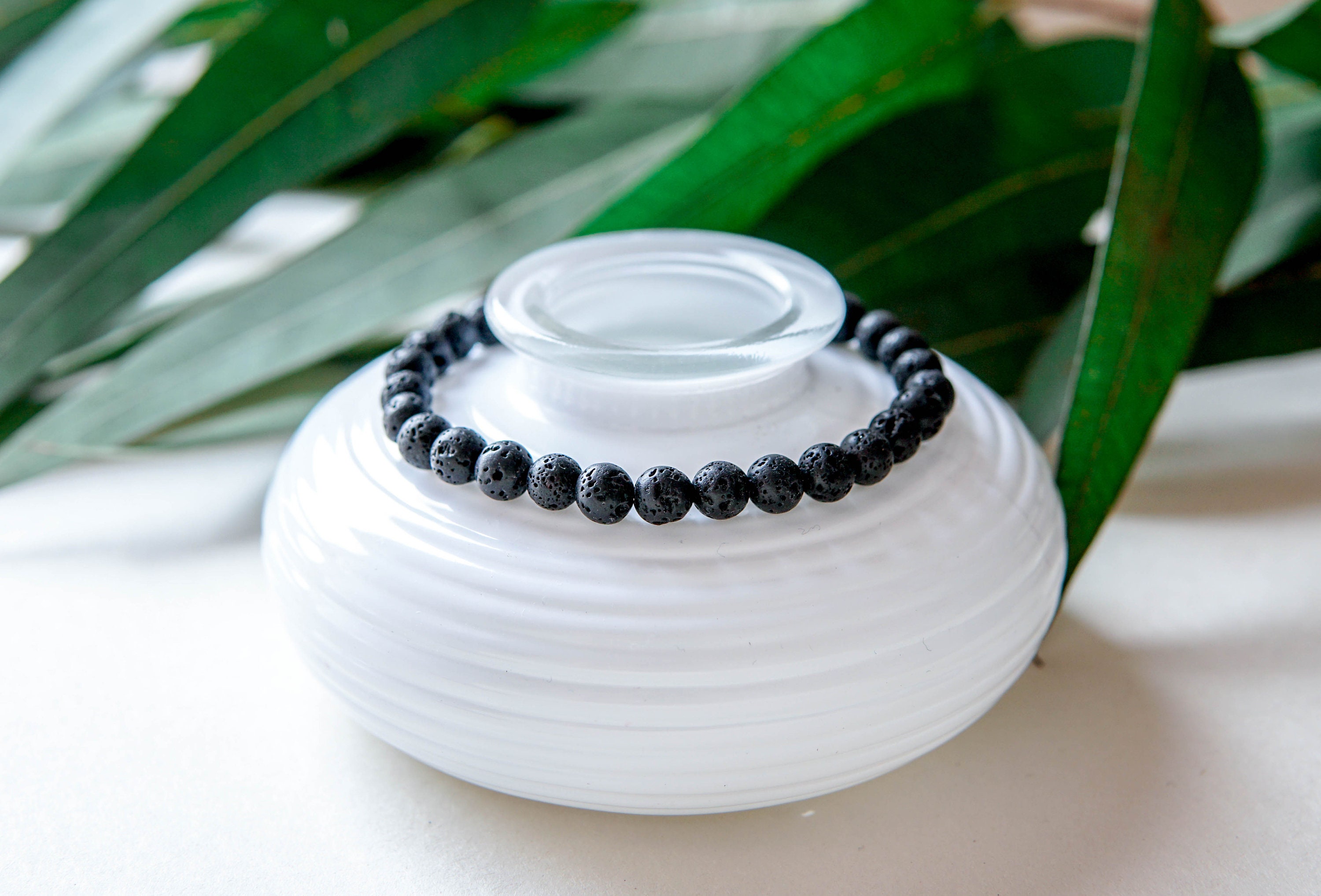 Bracelet En Pierre Naturelle Pour Homme, 7 Chakras En Pierre De Lave