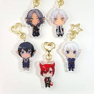 FFXIV Chibi Charms Urianger Thancred Aymeric Estinien G&#39;raha Keychain FFXIV Accessory