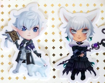 FFXIV Y&#39;shtola FFIXV Alphinaud Leveilleur Vinyl Sticker Chibi