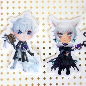 FFXIV Y'shtola FFIXV Alphinaud Leveilleur Vinyl Sticker Chibi