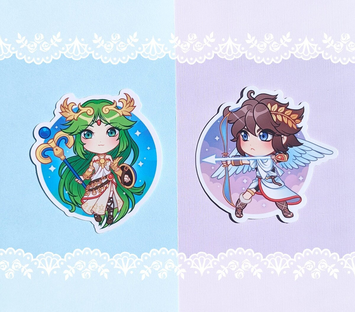Kid Icarus Pit and Palutena Stickers