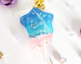 FFXIV Emerald Carbuncle Star Lollipop Keychain Charm