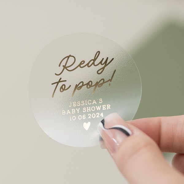 Ready To Pop Baby Shower Thank You Stickers, Custom Stickers, Personalised Gender Reveal Labels, Baby Shower Favour, Gender Reveal