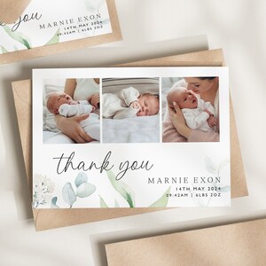 Personalised Baby Thank You Cards, New Baby Thank You Cards, Thank You Postcard, Simple Baby Thank You, Baby Thank You Cards Photo