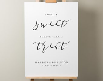 Modern Wedding Sweet Station Sign, Sweet Table Sign For Wedding, Minimalistic Wedding Sign, Wedding Signage 'Harper'