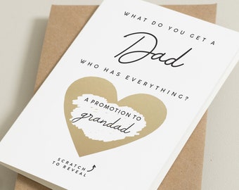 Promotion à grand-père, vous allez être grand-père, carte d'annonce de grossesse pour papa, cadeau de nouveau grand-père, carte de révélation de grossesse à papa