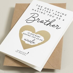 You're Going To Be An Uncle, Pregnancy Announcement Scratch Card For Brother, Brother Promotion To Uncle Card, Baby Reveal Scratch Cards