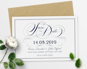save the date template etsy