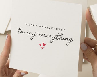 Anniversary Card, Valentines Day, To My Everything, Anniversary Card For Boyfriend, Anniversary Card For Girlfriend, Anniversary For Husband