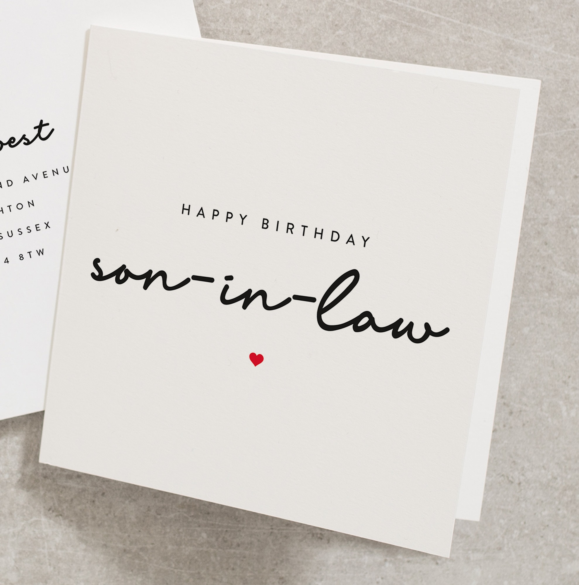 simple birthday card for son in law personalised greeting etsy