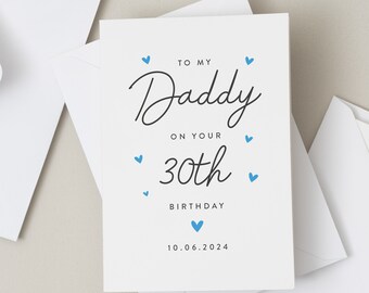 Personalised Daddy 30th Birthday Card, 30th Birthday Card For New Dad, Birthday Card For Daddy, 30th Daddy Card, 30th Birthday Card For Him