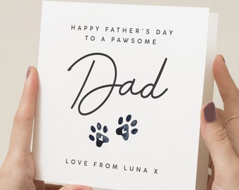 Personalised Dog Dad Card For Him, Fathers Day Card From The Dog, Best Dog Dad, Happy Fathers Day, Dog Parent, Dog Dad Card, Gift From Dog