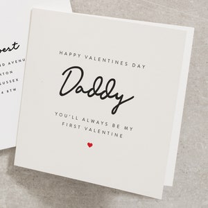 First Love Valentines Day Card For Daddy, Dad Personalised Valentine Card From Baby, First Valentines As My Dad, New Baby Card For Him VC088 image 1