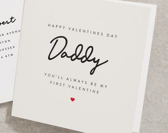 First Love Valentines Day Card For Daddy, Dad Personalised Valentine Card From Baby, First Valentines As My Dad, New Baby Card For Him VC088