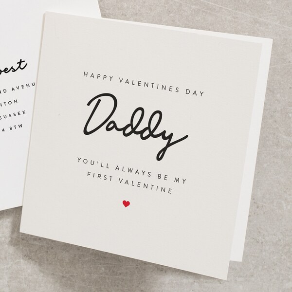 First Love Valentines Day Card For Daddy, Dad Personalised Valentine Card From Baby, First Valentines As My Dad, New Baby Card For Him VC088