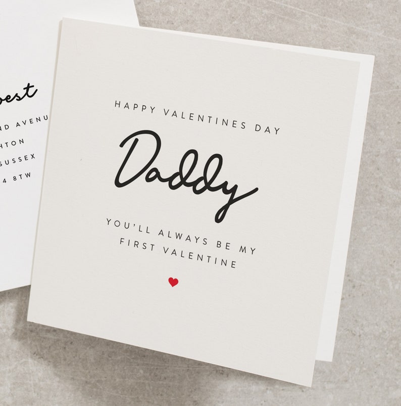 First Love Valentines Day Card For Daddy, Dad Personalised Valentine Card From Baby, First Valentines As My Dad, New Baby Card For Him VC088 image 1
