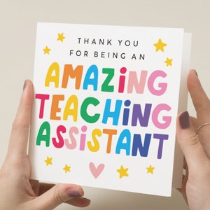 Carte de remerciement d'assistant pédagogique, Carte d'assistant pédagogique incroyable, Un grand merci pour l'enseignant, Cadeau de fin d'année pour assistant pédagogique