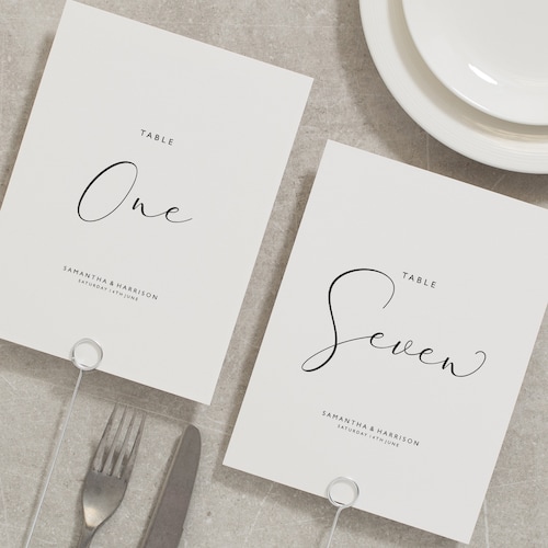 Wedding Table Numbers Simple Wedding Table Cards Table Name Etsy