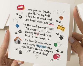 Vaderdagkaart van de hond, hondvaderkaart voor hem, gelukkige vaderdag, aan de beste hondvader, hondouderkaart, hondvaderkaart, cadeau van hond