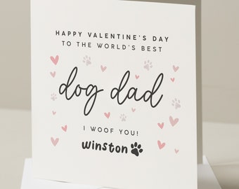 Dog Dad Valentines Card, Dog Lover Valentines Day Card For Him, Valentines Day Card From The Dog, Dog Card For Husband For Valentines Day