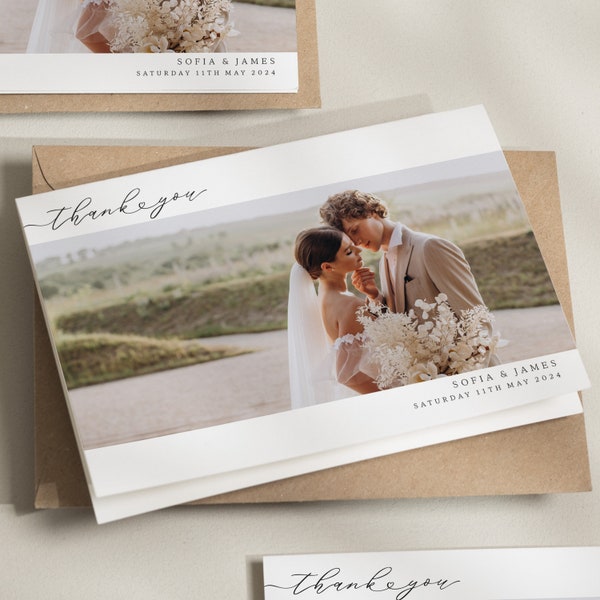 Wedding Photo Thank You Cards, Thank You Cards Wedding, Wedding Thank You, Thank You Wedding Card, Thank You Card, Simple Wedding Card