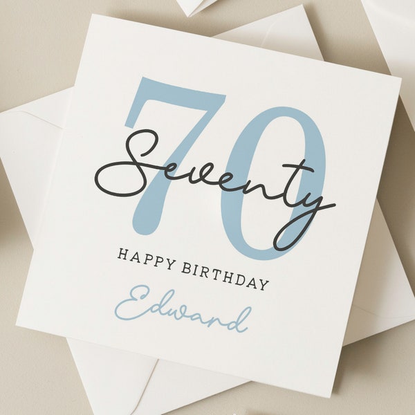 Personalised 70th Birthday Card For Grandad, 70th Birthday Card For Dad, 70th Birthday Card For Uncle, 70th Birthday Gift For Him, Seventy