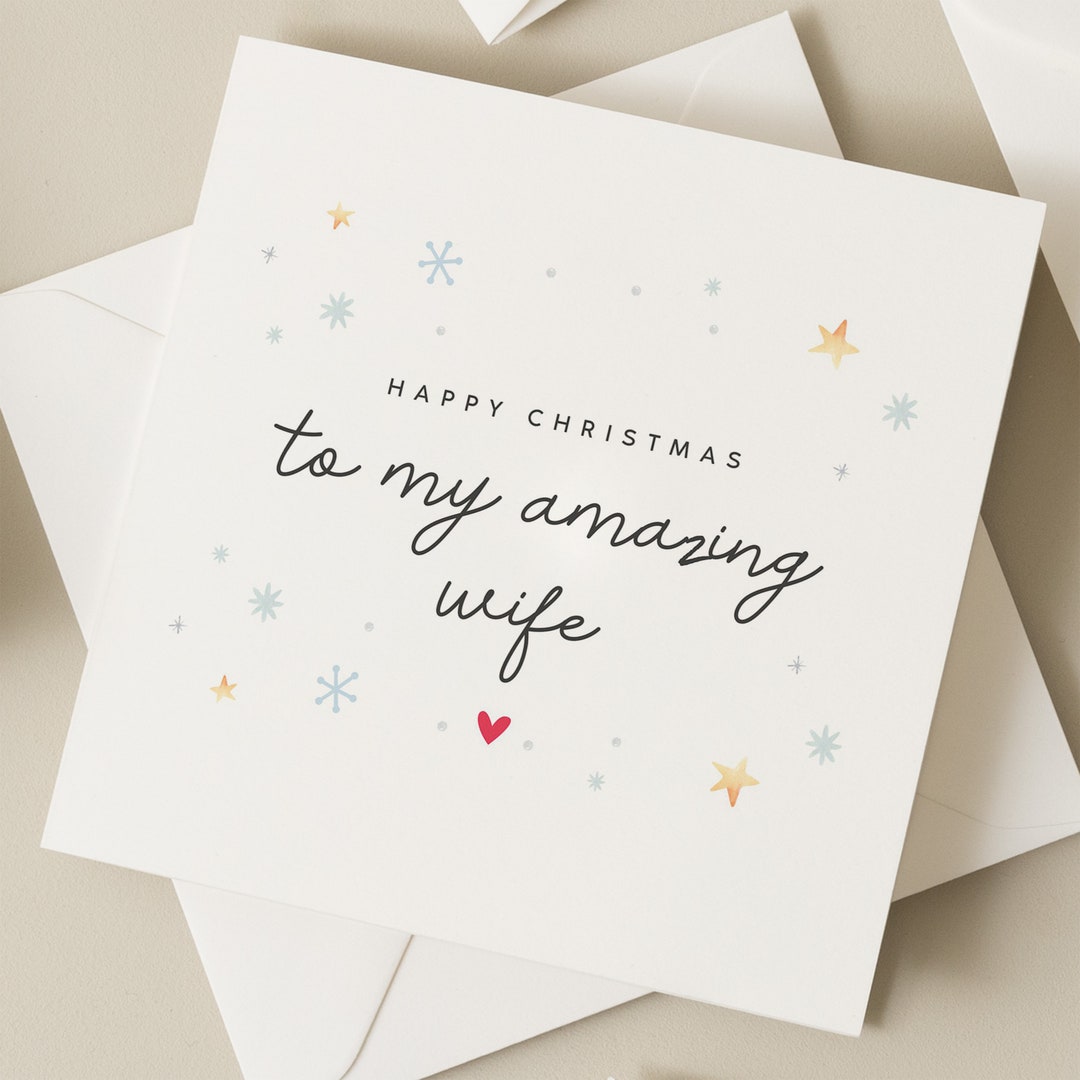 Wife Christmas Card Christmas Card for Wife Poem Christmas Etsy