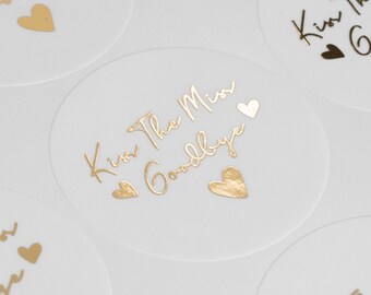 Personalised Glassine bags & transparent stickers wedding favours Hen Bride x 10 