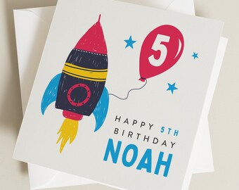 Personalised 5th Birthday Card, 5th Birthday Card For Son, Happy 5th Birthday Card For Grandson, 5th Birthday Card, Birthday Card BC1200